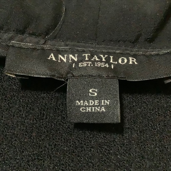 Ann Taylor Jacket Black 100% Wool with 100% Silk Collar Size S - Picture 5 of 6